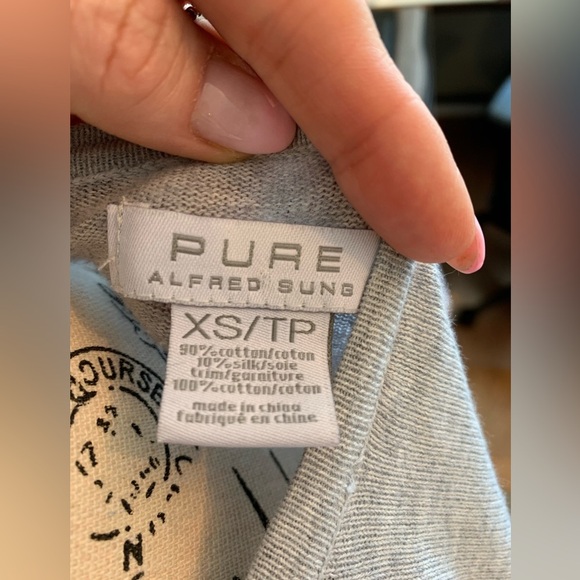 Alfred Sung Pure Grey Ruffle Cardigan - Picture 6 of 7